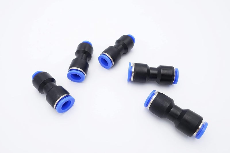 IVLPHA Push to Connect Fitting 10mm Tube OD x 8mm Tube OD Reducer, Pneumatic Air Water Straight Union Two Way Connector/Coupler (Pack of 5) - Image 1